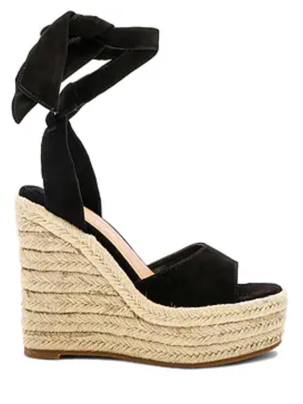 Tony Bianco Barca Black Suede Lace Up Espadrille Wedges Revolve Size 41